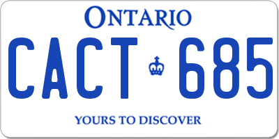 ON license plate CACT685