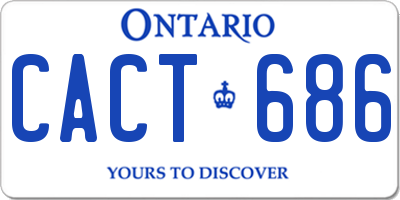 ON license plate CACT686