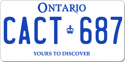 ON license plate CACT687