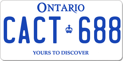 ON license plate CACT688