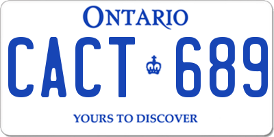 ON license plate CACT689