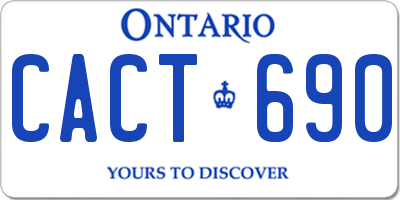 ON license plate CACT690