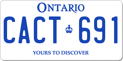 ON license plate CACT691