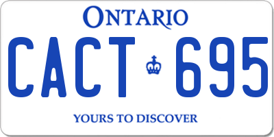 ON license plate CACT695