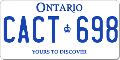 ON license plate CACT698