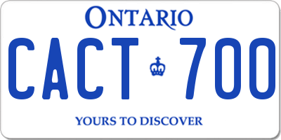 ON license plate CACT700