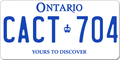 ON license plate CACT704