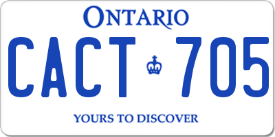 ON license plate CACT705