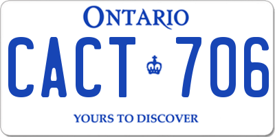 ON license plate CACT706