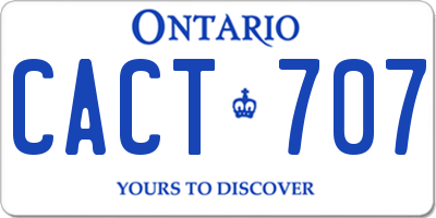 ON license plate CACT707