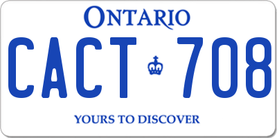 ON license plate CACT708