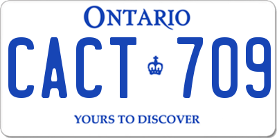 ON license plate CACT709