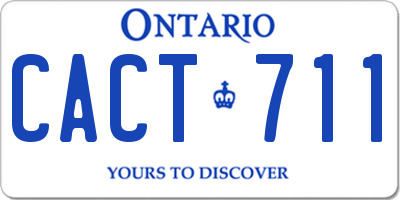 ON license plate CACT711