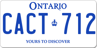 ON license plate CACT712