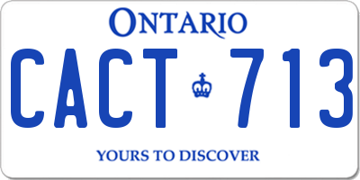 ON license plate CACT713