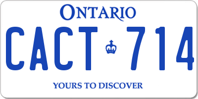 ON license plate CACT714