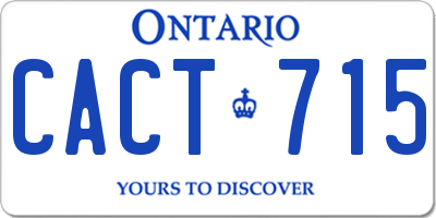 ON license plate CACT715