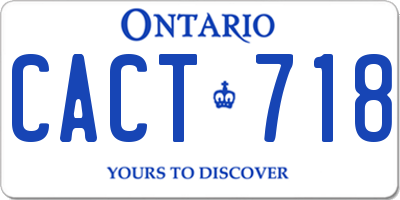 ON license plate CACT718