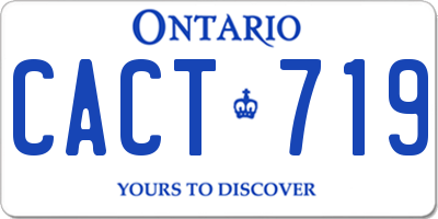 ON license plate CACT719