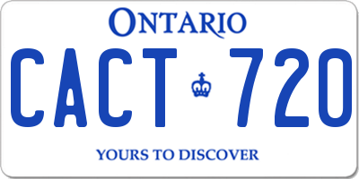 ON license plate CACT720