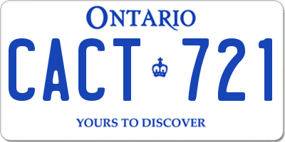 ON license plate CACT721