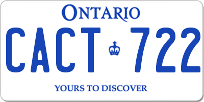 ON license plate CACT722