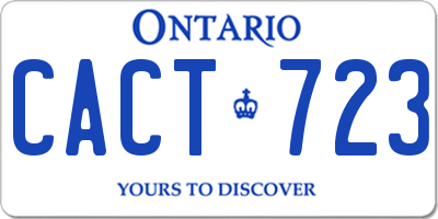 ON license plate CACT723