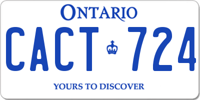 ON license plate CACT724