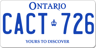 ON license plate CACT726