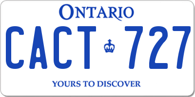 ON license plate CACT727