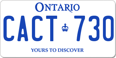 ON license plate CACT730