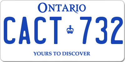 ON license plate CACT732