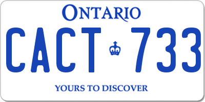 ON license plate CACT733