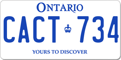 ON license plate CACT734