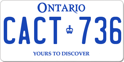 ON license plate CACT736