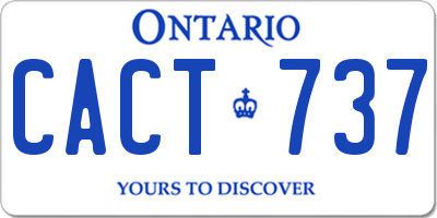 ON license plate CACT737