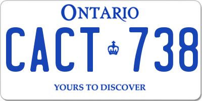 ON license plate CACT738