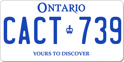 ON license plate CACT739