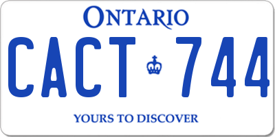 ON license plate CACT744