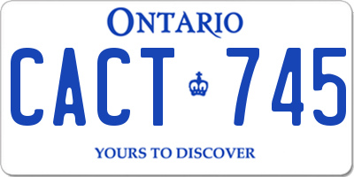 ON license plate CACT745