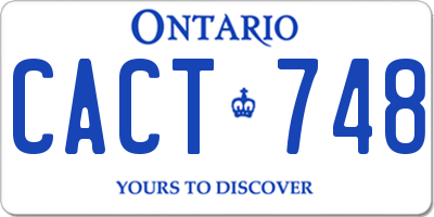 ON license plate CACT748