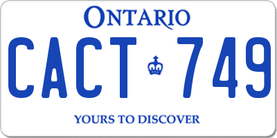 ON license plate CACT749