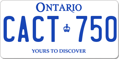 ON license plate CACT750