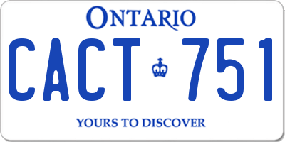 ON license plate CACT751