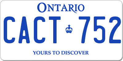 ON license plate CACT752