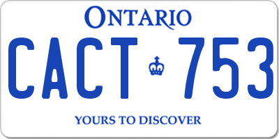 ON license plate CACT753