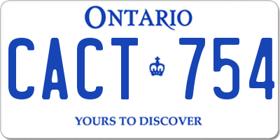 ON license plate CACT754