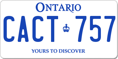 ON license plate CACT757