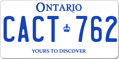 ON license plate CACT762