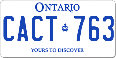 ON license plate CACT763